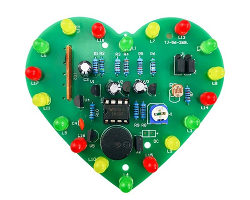 DIY Light Control Music Heart Shape LED Light Electronic Kits for Beginners